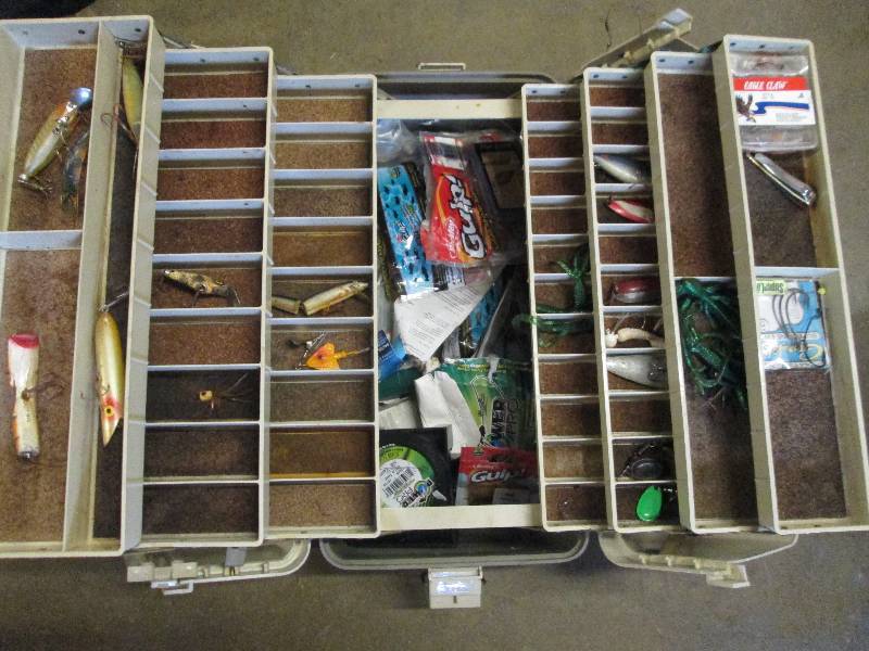 lot 95 image: tackle box with tackle in it ...