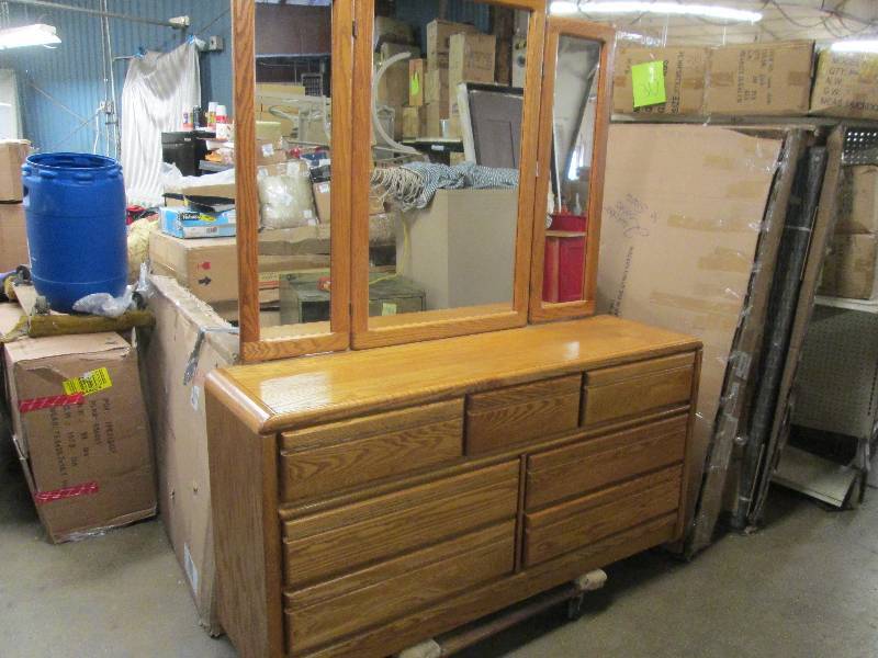 lot 111 image: dresser with full lenght mirror tha...