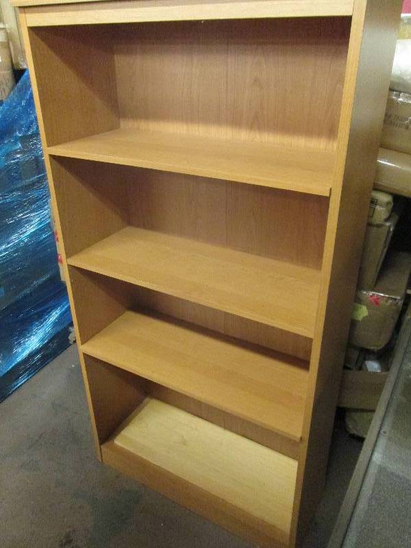 lot 118 image: 3 shelf wood unit 60-12 tall x 31...