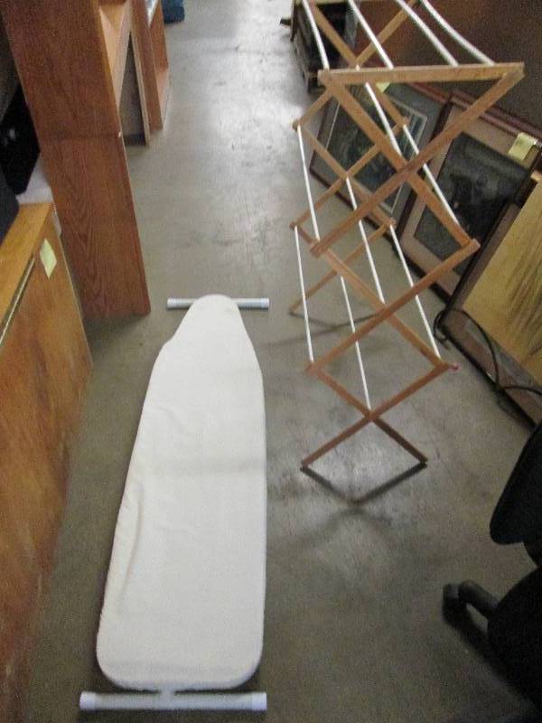 lot 119 image: ironing board and wooden drying sta...
