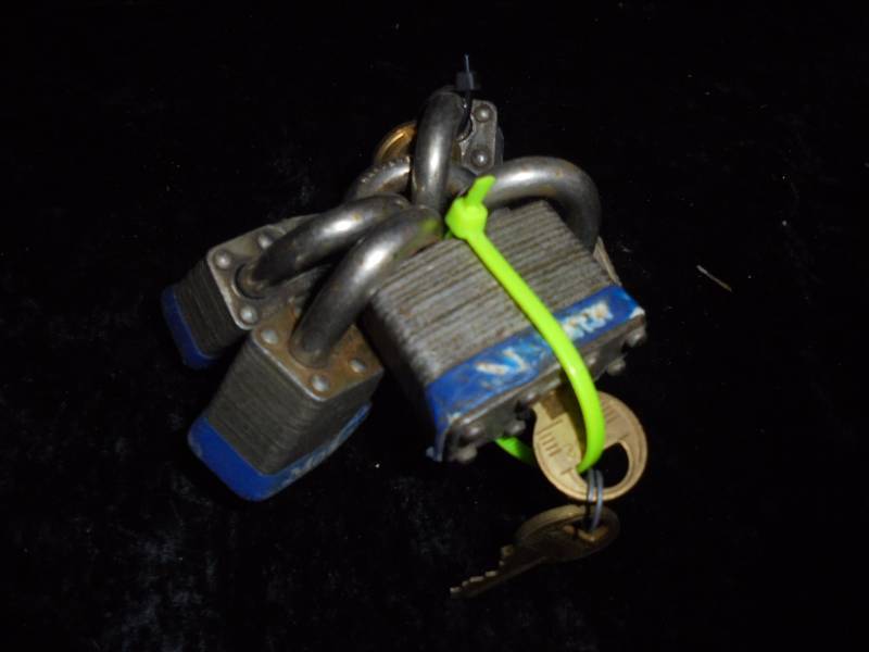 Set of 5 Master Locks, Keyed Alike, Extra Keys