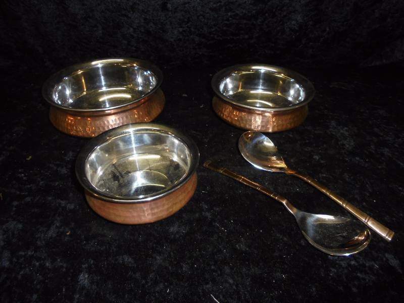 Copper bowls & spoons