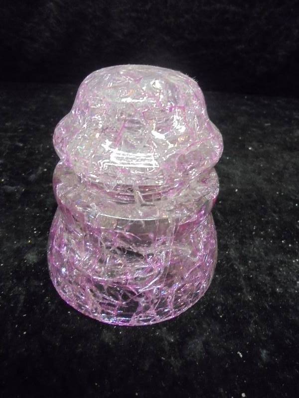 rare pink crackled glass insulator