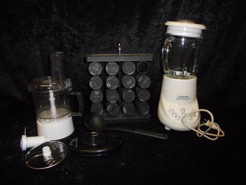 Food processor, spice rack