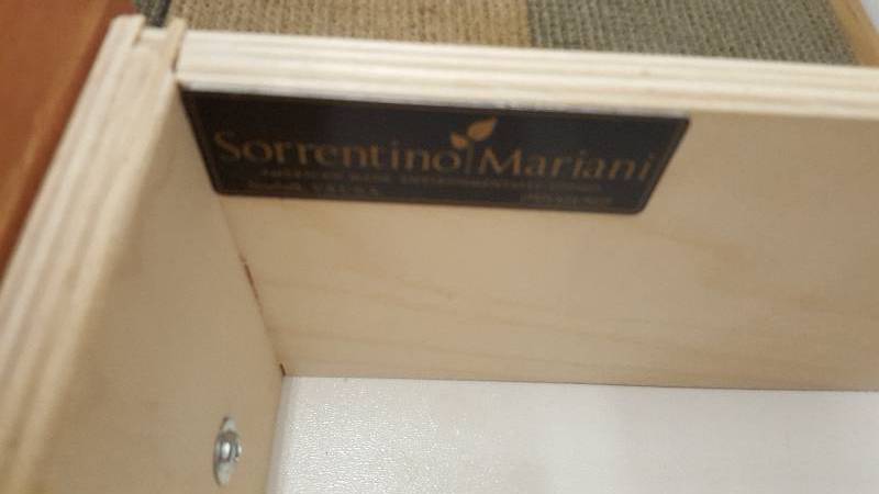 lot 15 image: Sorrentino Mariani & Company designer DresserTV stand with media shelf..  High-end hardware. Lot of solid maple.