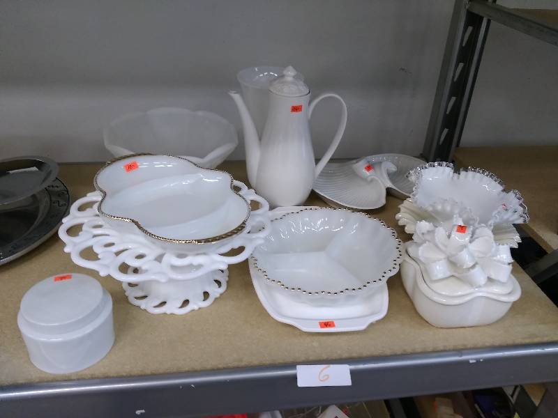 White Glassware Lot