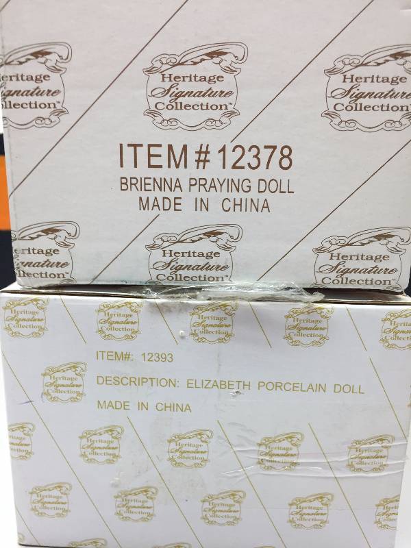 HERITAGE SIGNATURE COLLECTION PORCELAIN DOLLS - BRIENNA PRAYING DOLL & ELIZABETH
