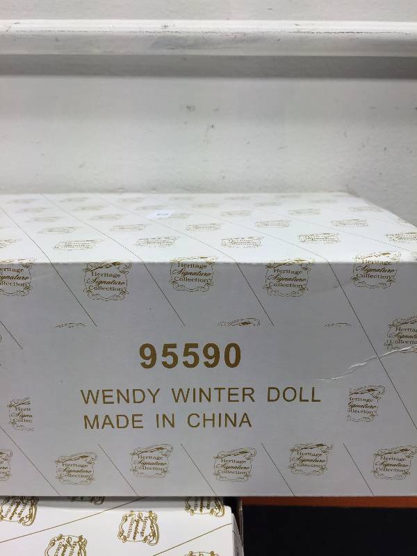 HERITAGE SIGNATURE COLLECTION PORCELAIN DOLL - WENDY WINTER DOLL & WINTER BABY