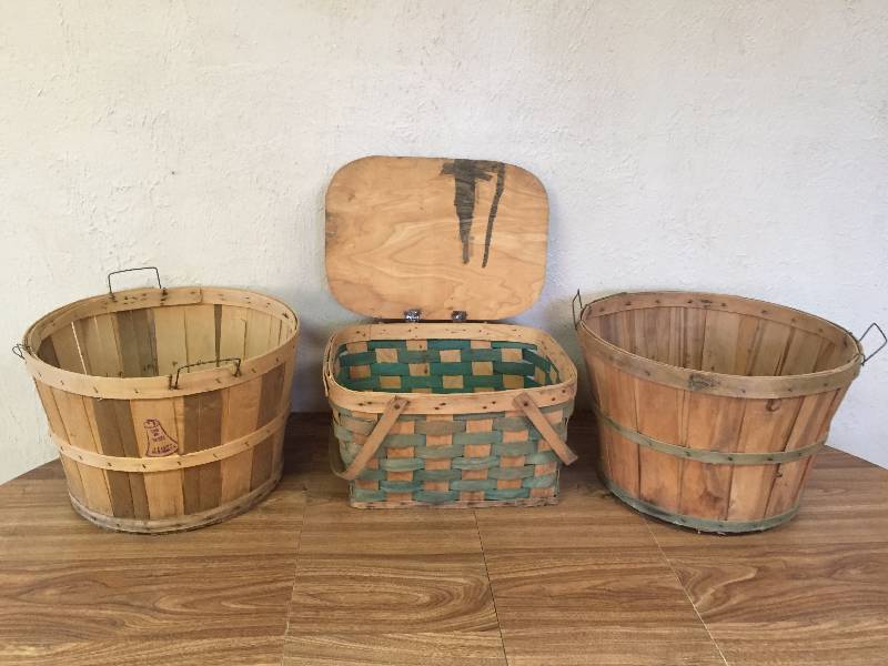 BUSHEL BASKETS AND PICNIC BASKET