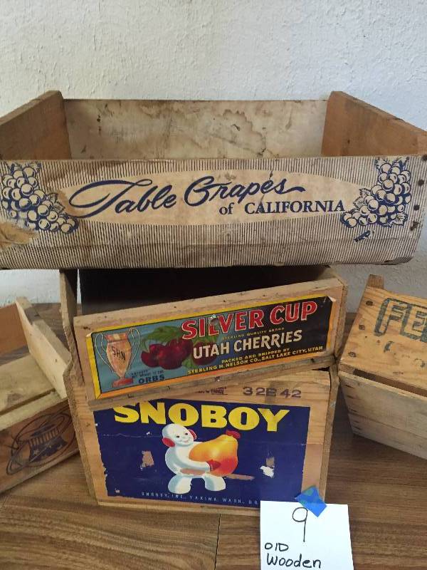 ANTIQUE WOOD CRATES