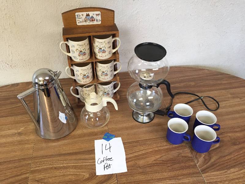 ANTIQUE COFFEE MAKER AND OTHER RELATED ITEMS