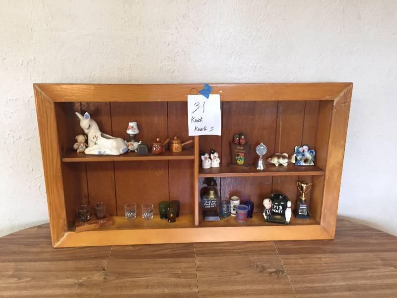 SHELF FULL OF KNICK KNACKS