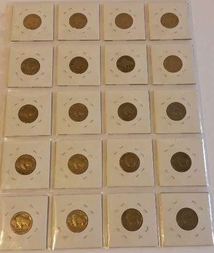 Lot of (20) Buffalo Nickels - All Different Dates