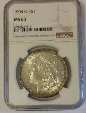 NGC Certified 1904-O (New Orleans Mint) Morgan Silver Dollar in MS63 Condition