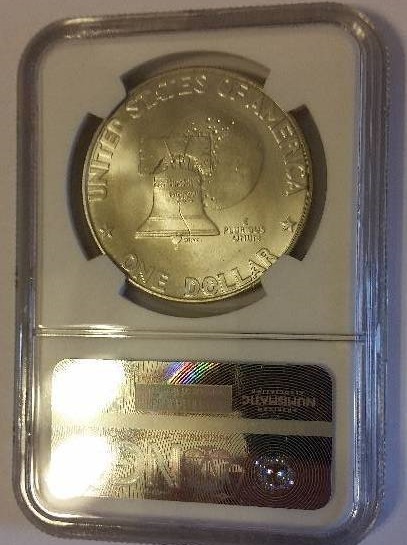 NGC Certified 1776-1976-S Eisenhower Bicentennial Silver Dollar in MS66 Condition