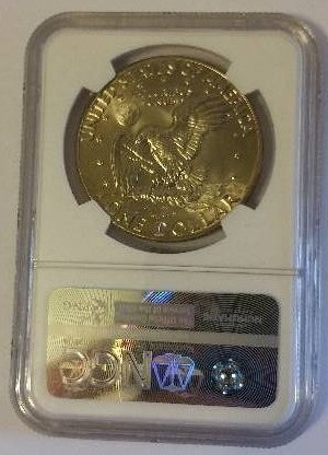 NGC Certified 1977-D (Denver Mint) Eisenhower Dollar in MS62 Condition