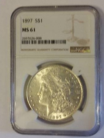 NGC Certified 1897-P Morgan Silver Dollar in MS61 Condition