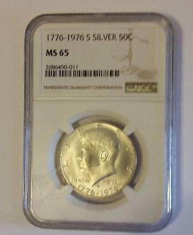 NGC Certified 1776-1976-S Kennedy Silver Bicentennial Half Dollar in MS66 Condition