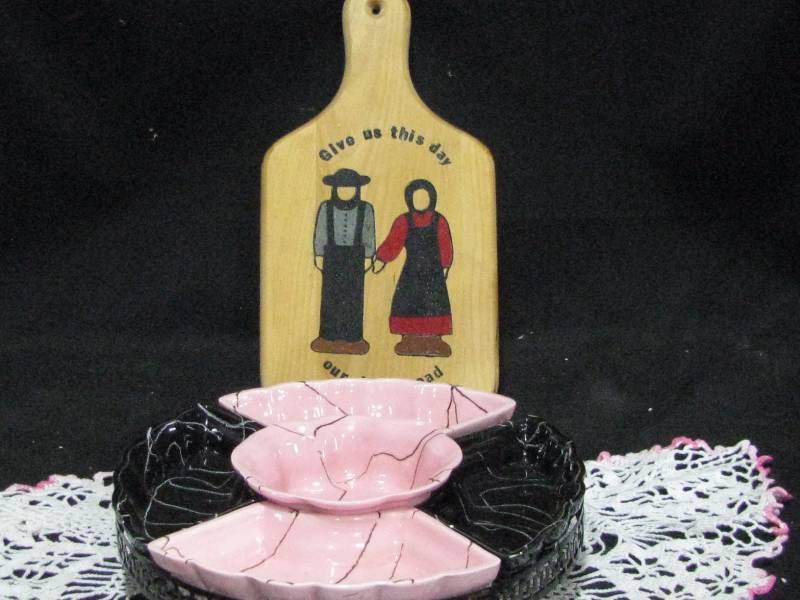 Mid-Century Lazy Susan & Amish Bread Board