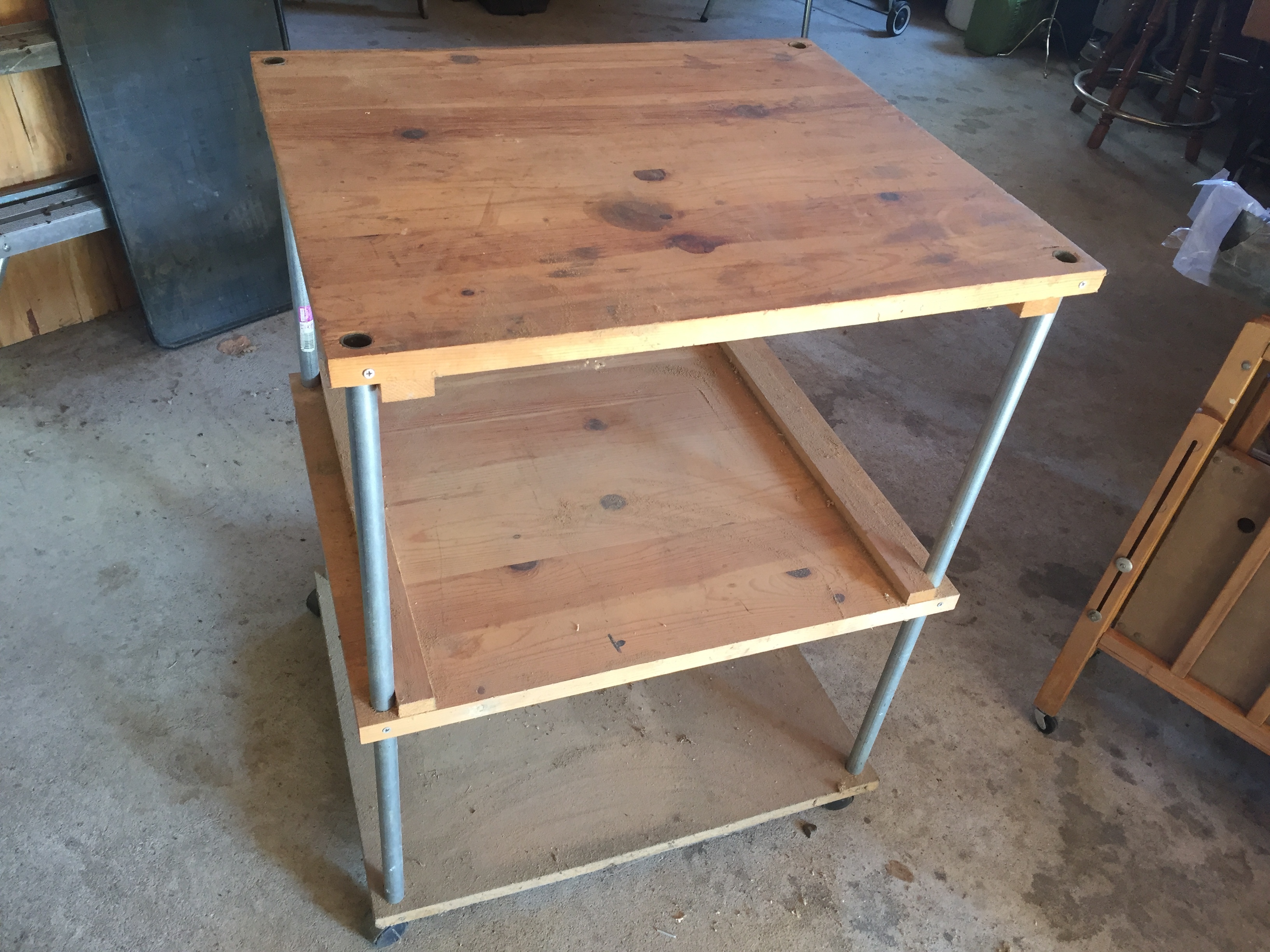 lot 57 image: Homemade rolling work bench