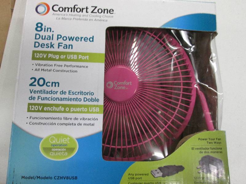 Comfort Zone Dual Powered 8 inch De...