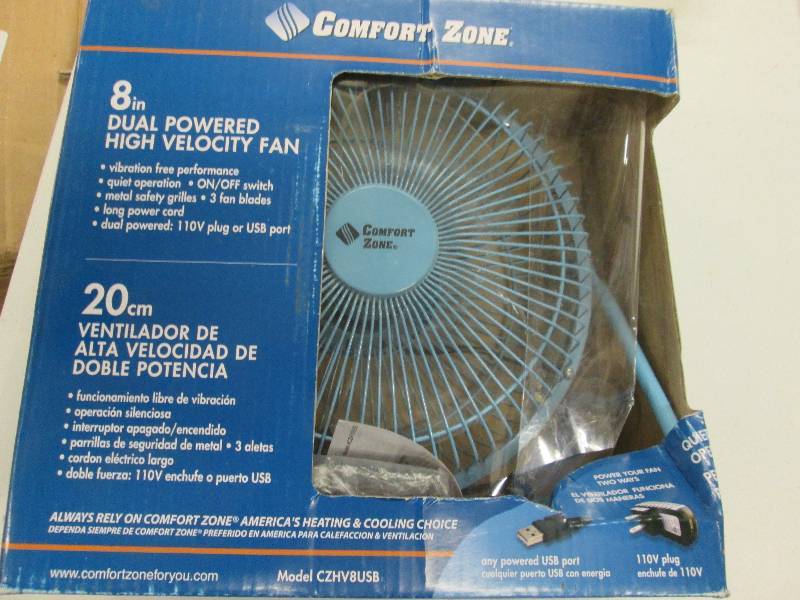 Comfort Zone Dual Powered 8 inch De...