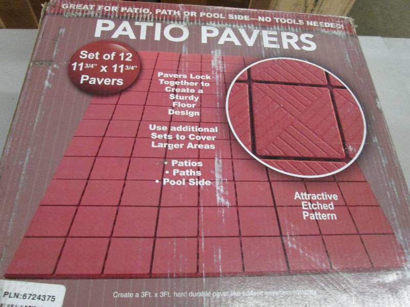 Set of 12 Interlocking Patio Tiles ...