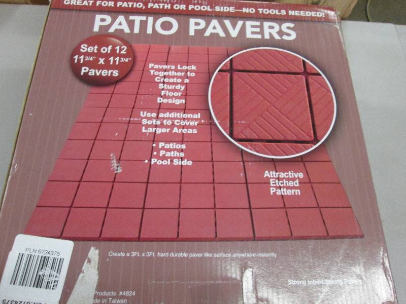 Set of 12 Interlocking Patio Tiles ...