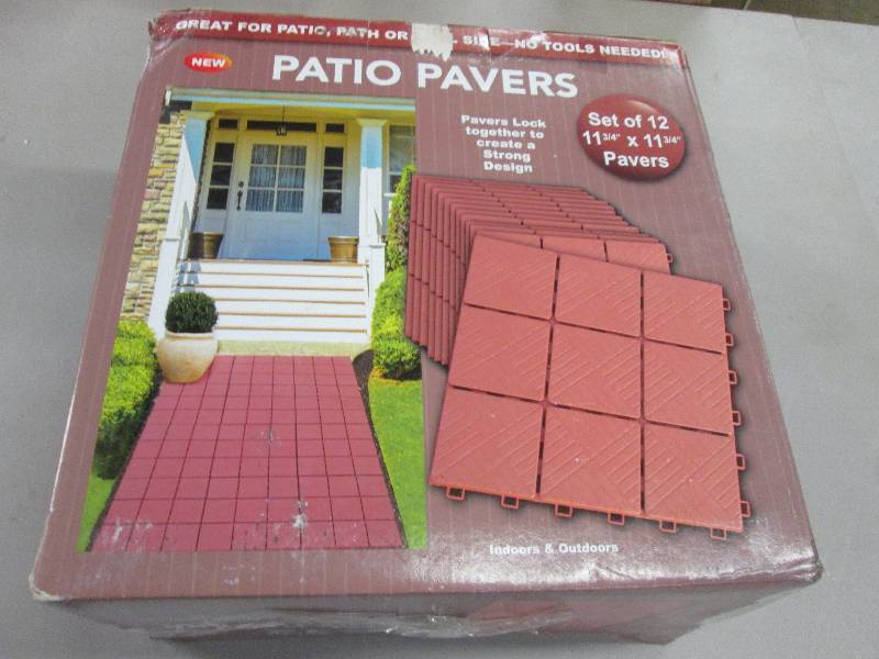 Set of 12 Interlocking Patio Tiles ...