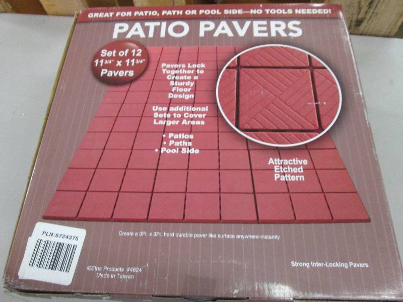 Set of 12 Interlocking Patio Tiles ...