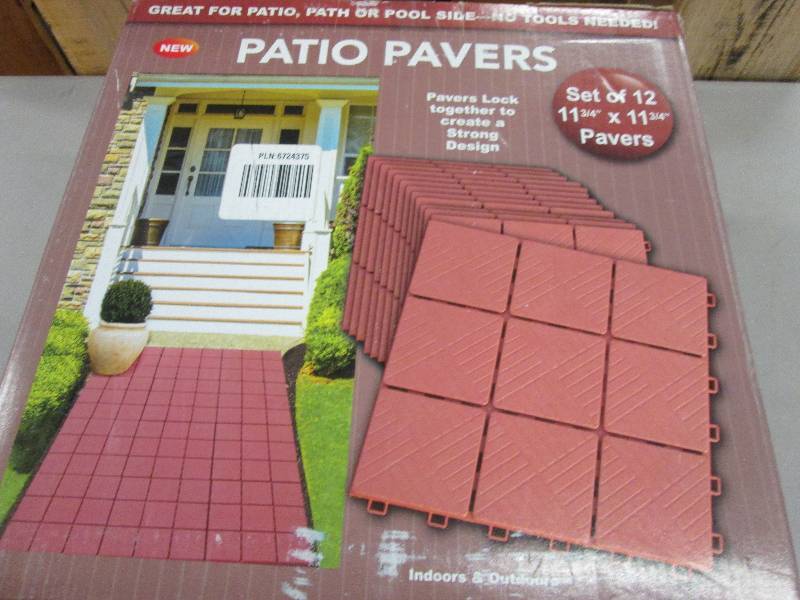 Set of 12 Interlocking Patio Tiles ...