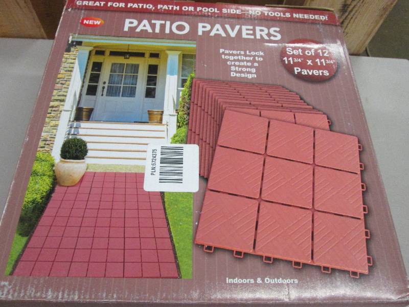 Set of 12 Interlocking Patio Tiles ...