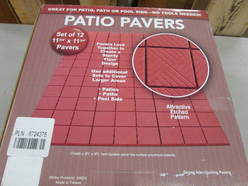 Set of 12 Interlocking Patio Tiles ...