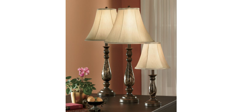 4-Piece Faux-Marble Covington Lamp ...