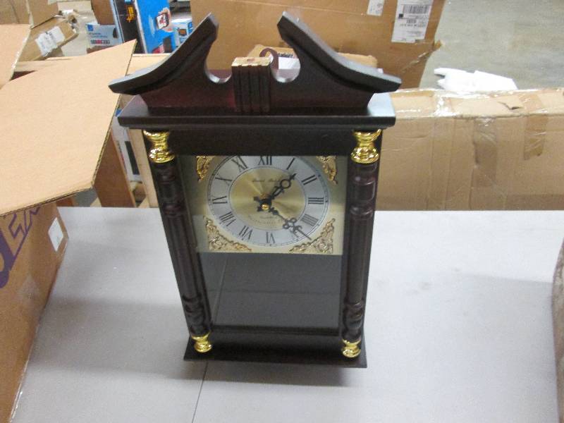 Carved Wooden Clock open box return...