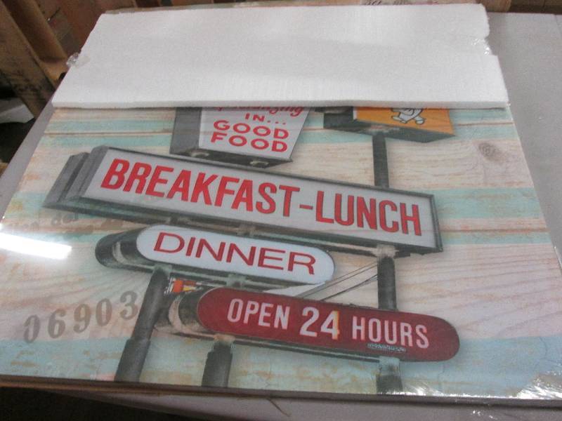 Lighted Retro Restaurant Wall Art o...