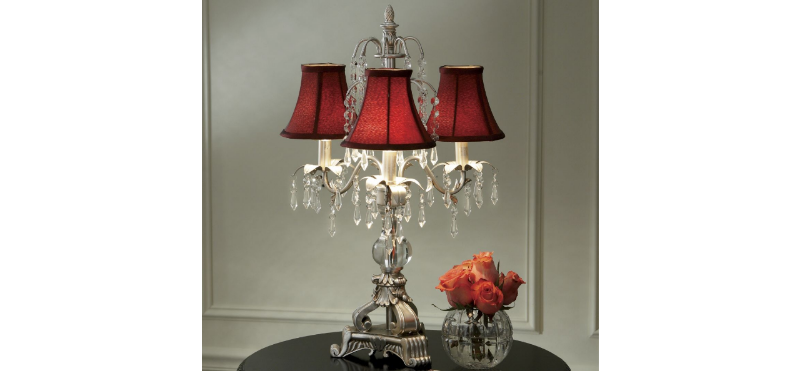 Burgundy Chandelier Lamp open box, ...