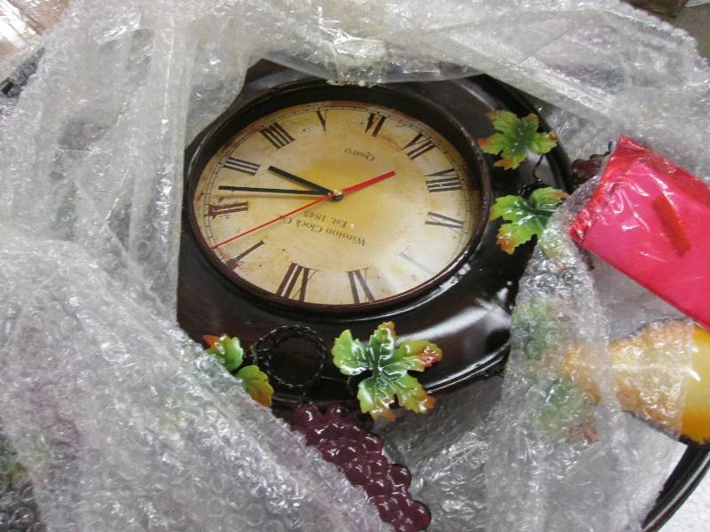 Oversized Metal Fruit Clock open bo...