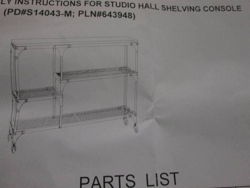 Metal Studio Shelving Console open...