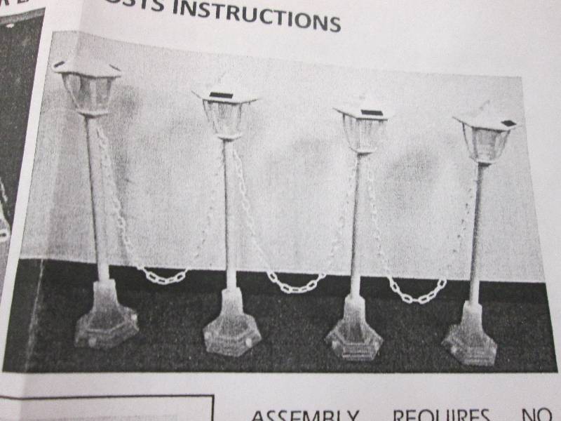White Chained Solar Lamp Posts open...