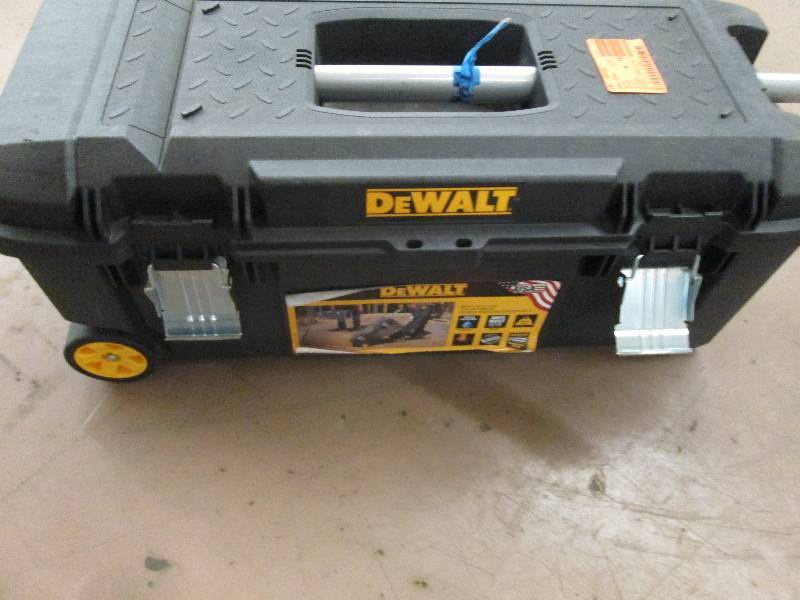lot 4 image: dewalt tool box handle stuck out 28...