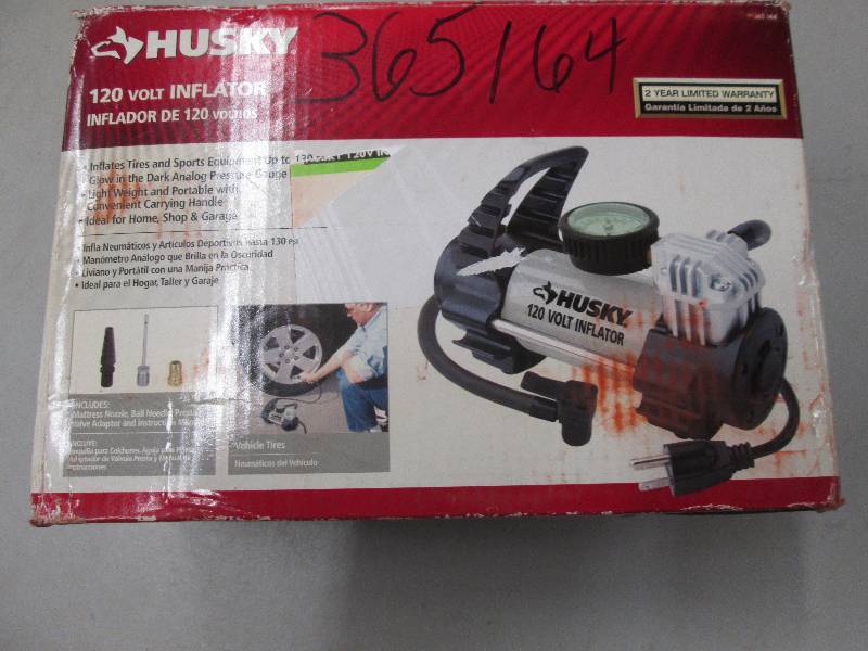 lot 6 image: husky 120 volt inflator tested and ...