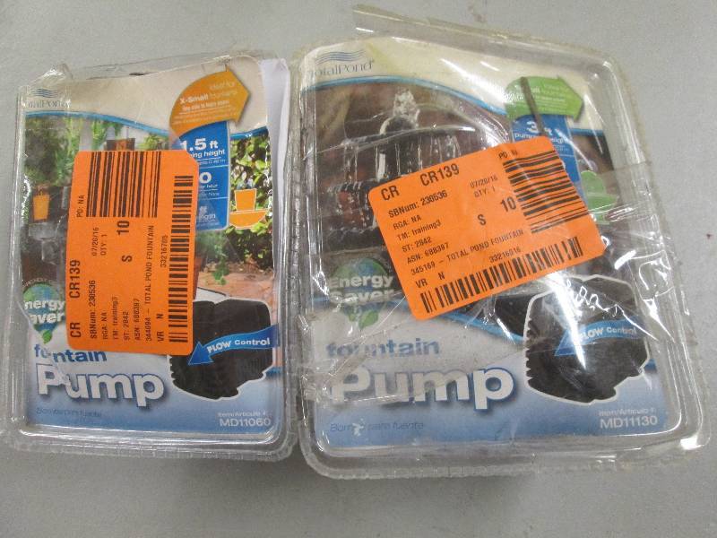 lot 32 image: 2 fountain pumps 1 3ft pumping heig...
