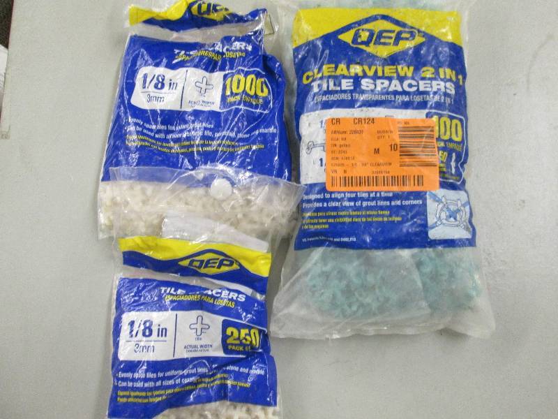 lot 52 image: 3 bags of tile spacers 2 - 18 with...