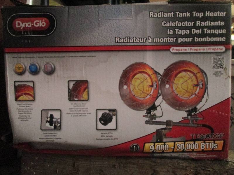 lot 462 image: dyna-glo radiant tank top heater 9,...