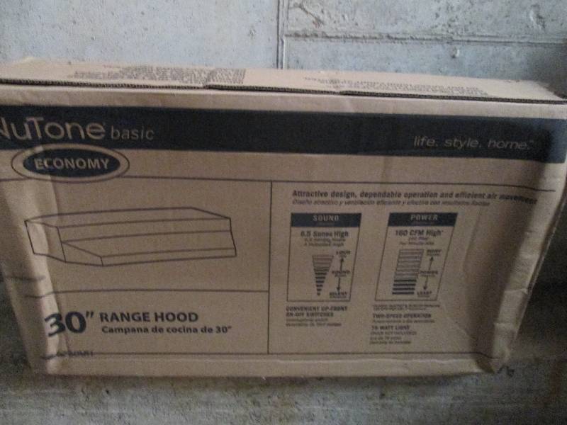 lot 475 image: nutone 30 range hood white on whit...