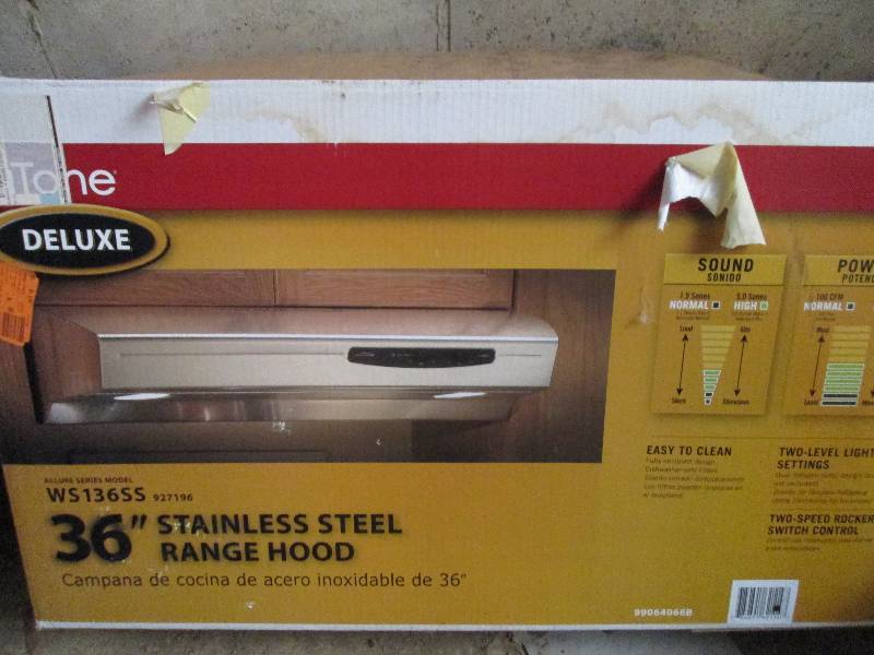 lot 485 image: nutone 36 deluxe stainless steel r...