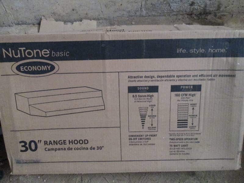 lot 486 image: nutone 30 range hood white on whit...
