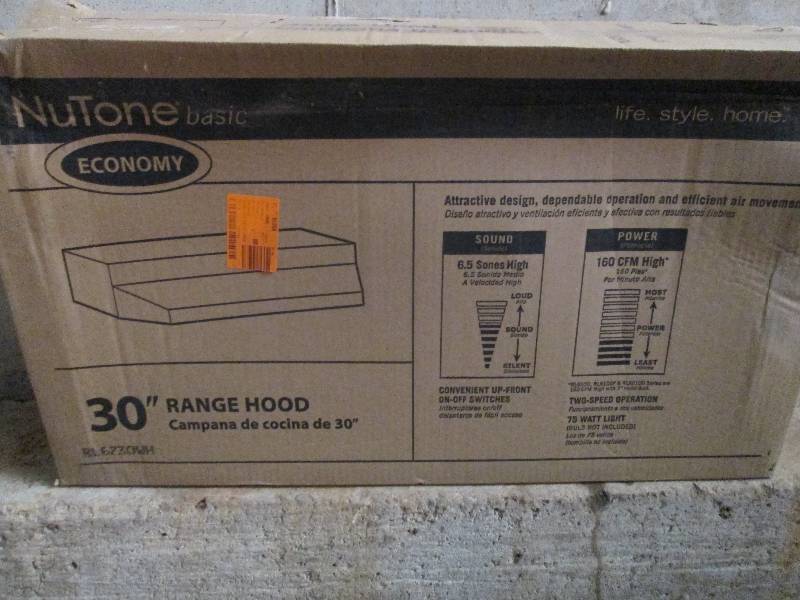 lot 487 image: nutone 30 range wood white on whit...