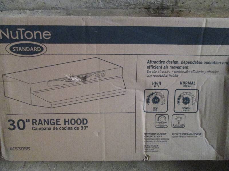 lot 488 image: nutone 30 range hood stainless ste...
